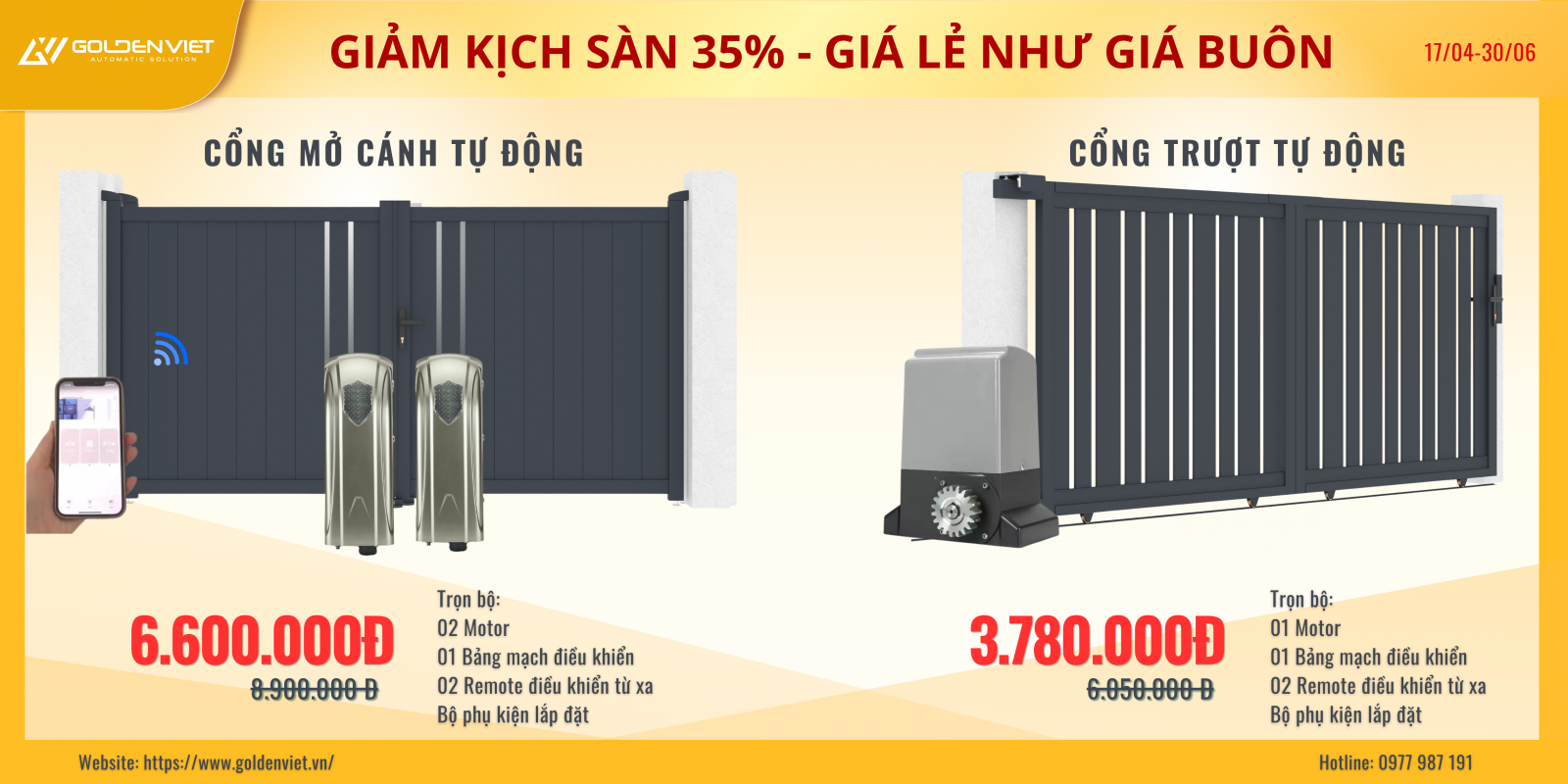Khuyến mãi motor cổng tự động giá rẻ